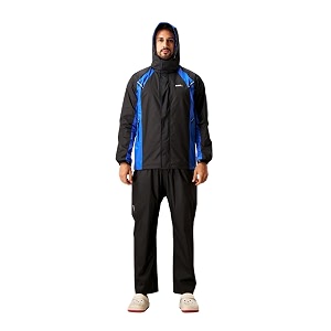 zeel rain coat for men waterproof for bike riders with adjustable hood along with inner pocketswaterproof raincoat with polyester jacketpants and waterproof drawstring bag js508_ejs511