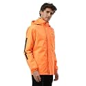 ZEEL Rain Coat for Men Waterproof for Bike Riders with Adjustable Hood along with inner pockets,Waterproof Rainwear Suit with Polyester Jacket and Pants, AZ18 Orange 3XL