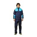 ZEEL Rain Coat for Men Waterproof for Bike Riders with Adjustable Hood along with Inner Pockets, Polyester Rainwear Suit, Pants and Waterproof Drawstring Bag (EZE401, Navy-Blue, XXL)