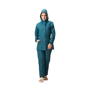 zeel rain coat for women waterproof with adjustable hood rainwear suit with backpack friendly pleate front zip with snap button flap pants for ladies els508 pink l