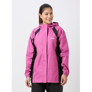 zeel rain coat for women waterproof with adjustable hood rainwear suit with backpack friendly pleate front zip with snap button flap pants for ladies els508 pink l