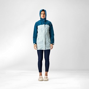 zeel rain coat for women waterproof with adjustable hood rainwear suit with backpack friendly pleate front zip with snap button flap pants for ladies els508 pink l