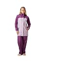 ZEEL Rain Coat for Women Waterproof with Adjustable Hood, Rainwear Suit with Backpack Friendly Pleate, Front Zip with Snap Button Flap, Pants for Ladies (ELS508, Pink, L)