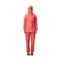 ZEEL Rain Coat for Women Waterproof with Adjustable Hood, Rainwear Suit with Backpack Friendly Pleate, Front Zip with Snap Button Flap, Pants for Ladies (ELS508, Pink, L)