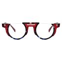 Zeelool Classic Half-frame Round Glasses with Non-prescription Clear Lens for Men ZJGA332547-05 Red