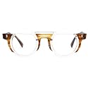 Zeelool Classic Half-frame Round Glasses with Non-prescription Clear Lens for Men ZJGA332547-04 Brown