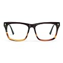 Zeelool Rectangle Glasses Frames for Men, Acetate Eyeglasses Eyewear Frame with Clear Lens &amp; Metal Hinges ZJGA996987-03