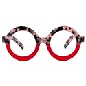 Zeelool Retro Thick Round Eyeglasses Frame for Women Men Non-prescription Clear Lens Calhoun ZOA01776-06 Red