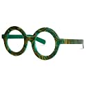 Zeelool Retro Thick Round Blue Light Blocking Glasses for Women Men Calhoun ZOA01776-03 Green-Floral