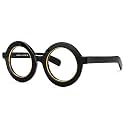 Zeelool Retro Thick Round Blue Light Blocking Glasses for Women Men Calhoun ZOA01776-01 Black