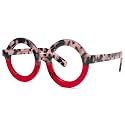 Zeelool Retro Thick Round Blue Light Blocking Glasses for Women Men Calhoun ZOA01776-06 Red