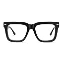 Zeelool Square Glasses Frames for Men Fashion Black Fake Eyeglasses With Clear Lens Vintage Acetate Full Eyewear Glasses Redina JGA270431-01