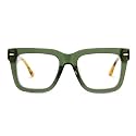 Zeelool Square Glasses Frames for Men Fashion Green Fake Eyeglasses With Clear Lens Vintage Acetate Full Eyewear Glasses Redina JGA270431-02