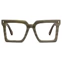 Zeelool Vintage Square Wood Arm Eyeglasses Frame for Men with Non-prescription Clear Lens ZJGX320783-02 Grey