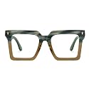 Zeelool Vintage Square Wood Arm Blue Light Blocking Glasses for Men Computer Eyeglasses ZJGX320783-06 Green-brown