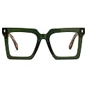 Zeelool Vintage Square Wood Arm Eyeglasses Frame for Men with Non-prescription Clear Lens ZJGX320783-03 Green