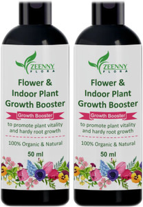 zeenny flora pack of 2 plant boost liquid bio-fertilizer for all flower plant growth fertilizer 50 ml liquid