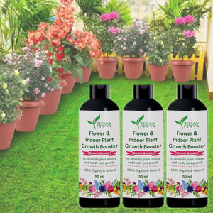 zeenny flora pack of 3 plant boost liquid bio-fertilizer for all type flower plant growth fertilizer 50 ml liquid