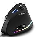 ZEER Ergonomic Vertical Mouse, RGB Wired Vertical Gaming Mouse with Joystick, 10000 Max DPI and 11 Programmable Buttons for Gamers, Computer