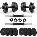 ZEFFER PVC Adjustable Dumbbell Set with PVC Weight Plates, Pair of Dumbbell Rods (16 KG)