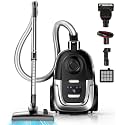 Zefiro Max 1600W Bagless Canister Vacuum Cleaner, 40kPa Powerful Suction for Pet Hair, Hard Floors & Carpets, Lightweight with HEPA Filter, Auto Cord Rewind & Large Capacity for Home & Apartments