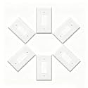 ZEFTV OverSize Decorator Wall Plates 1-Gang 5.5" x 3.5" Switch Outlet Electrical Cover Plate Unbreakable Thermoplastic Faceplate for Light Receptacle Outlet Switch, White (6 Pack)