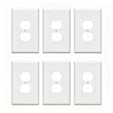 ZEFTV OverSize Duplex Outlet Cover Wall Plates 1-Gang 5.5" x 3.5" Switch Outlet Electrical Cover Plate Unbreakable Thermoplastic Faceplate for Light Receptacle Outlet Switch, White (6 Pack)