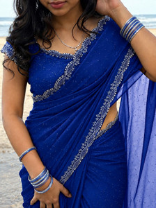 Zegoom Embellished Bollywood Georgette Saree
