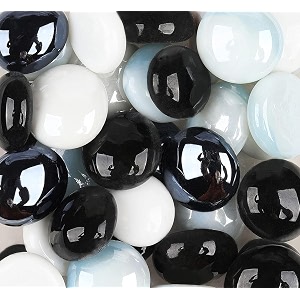 black amp white milky glass gems stonespebbles for home amp garden dcor aquarium dcor vase filler marble amp gravel planted substrate black amp white 450 gm black amp white