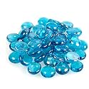 Blue Glass Gems Stones/Pebbles for Home &amp; Garden Décor, Aquarium Décor, Vase Filler, Marble &amp; Gravel Planted Substrate (Blue, 450 gm)
