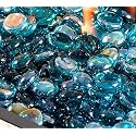 Caribbean Blue Glass Gems Stones/Pebbles for Home &amp; Garden Décor, Aquarium Décor, Vase Filler, Marble &amp; Gravel Planted Substrate (Caribbean Blue, 450 gm) (Caribbean Blue)