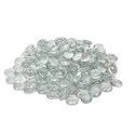 White Glass Gems Stones/Pebbles for Home &amp; Garden Décor, Aquarium Décor, Vase Filler, Marble &amp; Gravel Planted Substrate (White, 450 gm) (White)