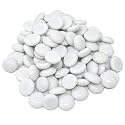 White Milky Glass Gems Stones/Pebbles for Home &amp; Garden Décor, Aquarium Décor, Vase Filler, Marble &amp; Gravel Planted Substrate (White Milky, 450 gm) (Milky White)