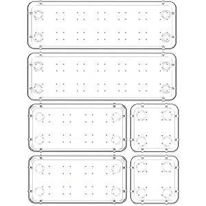 zeinwap desk drawer organizers rectangular trays set clear plastic storage bins bathroom drawer tray dividers vanity trays organizer for bedroom dresser makeup kitchen utensil office 6 pc tray