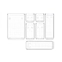 Zeinwap Desk Drawer Organizers Trays Set Clear Plastic Storage Bins Bathroom Drawer Tray Dividers Vanity Trays Organizer Bedroom Dresser Makeup Kitchen Utensil Office (7 Pc Set New), Transparent