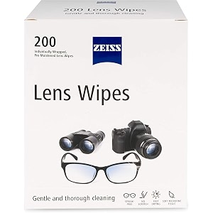 zeiss lens wipes 200 count- pack of 1 lens cleaner - perfect for spectacles eyeglasses sunglasses camera lenses binoculars and all other lenses