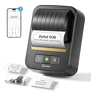 zeitel thermal label printer machine for home office 40mms 1 roll 40x30mm