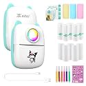 ZEITEL Mini Bluetooth Thermal Printer, 13-Roll Paper, 5 Pens, 1 Sticker