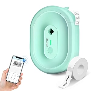 zeitel label maker 203dpi wireless mini printer with 14x40mm roll