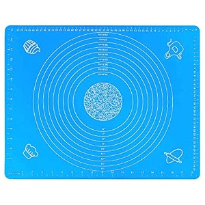 zelkey silicone baking amp kneading mat for roti chapati cake  non-stick 50x40 cm  reusable heat resistant stretchable rolling mat for kitchen use blue
