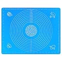 ZELKEY Silicone Baking &amp; Kneading Mat for Roti, Chapati, Cake – Non-Stick, 50x40 cm – Reusable, Heat Resistant, Stretchable, Rolling Mat for Kitchen Use. (Blue)