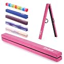 ZELUS 8' Folding Gymnastics Balance Beam, Floor Balance Beam w/Carry Handles Anti-Slip Base for Kids, Beginners &amp; Professional Gymnasts