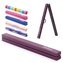 ZELUS 8' Folding Gymnastics Balance Beam, Floor Balance Beam w/Carry Handles Anti-Slip Base for Kids, Beginners & Professional Gymnasts