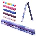 ZELUS 8' Folding Gymnastics Balance Beam, Floor Balance Beam w/Carry Handles Anti-Slip Base for Kids, Beginners & Professional Gymnasts