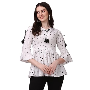 ZELZIS Women Crepe Fabric Dori Tunic