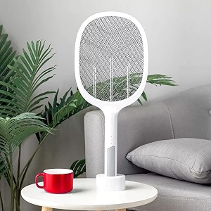zemic mosquito racquet rechargeable insect killer bat with led light racquet