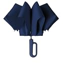 Zemic UV Umbrella with Novelty Carabiner Handle, Travel Umbrellas for Rain and Sun Windproof Compact, Automatic Open Close, 8 Ribs, Portable Umbrella for Men and Women