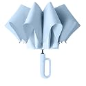 Zemic UV Umbrella with Novelty Carabiner Handle, Travel Umbrellas for Rain and Sun Windproof Compact, Automatic Open Close, 8 Ribs, Portable Umbrella for Men and Women