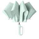 Zemic UV Umbrella with Novelty Carabiner Handle, Travel Umbrellas for Rain and Sun Windproof Compact, Automatic Open Close, 8 Ribs, Portable Umbrella for Men and Women