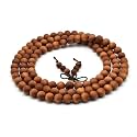 Zen Dear Unisex Teak Wood Prayer Beads Buddha Buddhist Beads Necklace Bracelet Bead (8mm 108 beads)